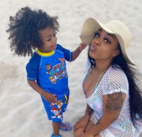 Taylin Gaulden with his mother, Nia